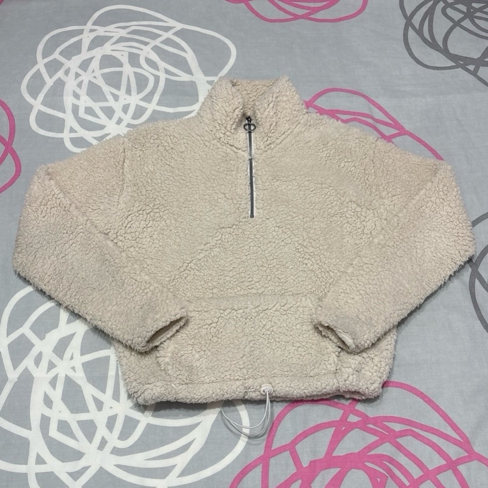 SO Cream Quarter-Zip Sherpa Jacket